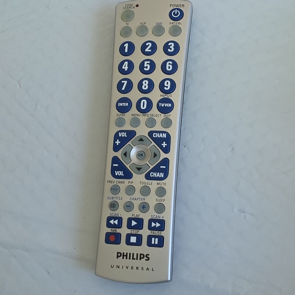 Philips Wireless Silver/Blue Universal Remote Control CL034 More Than 10 m