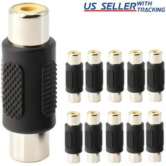 10PCS AV RCA Audio Video Female to Female Jack Coupler Adapter Connector