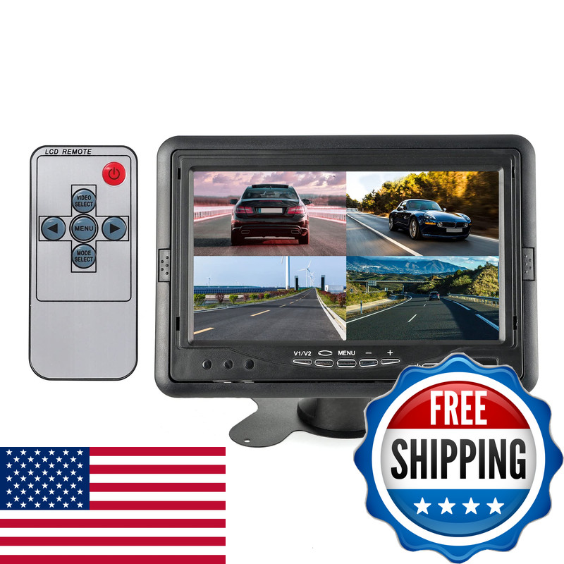 Eway 7 Inch Tft Lcd Monitor Quad Split View Hd Full Color 7 Display Screen Rca