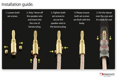 Nakamichi Banana Plug Speaker Connector 24K Gold-Plated Beryllium Red Copper 4mm