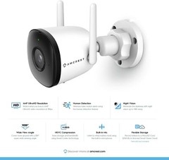 Amcrest Smart Home Wifi 4MP Outdoor Security Camera Wireless System w/ Mic –