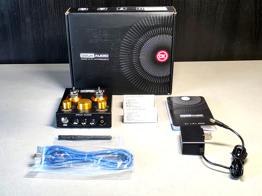 Douk Audio P1 HiFi Bluetooth Vacuum Tube Preamp USB DAC Stereo Headphone Amp