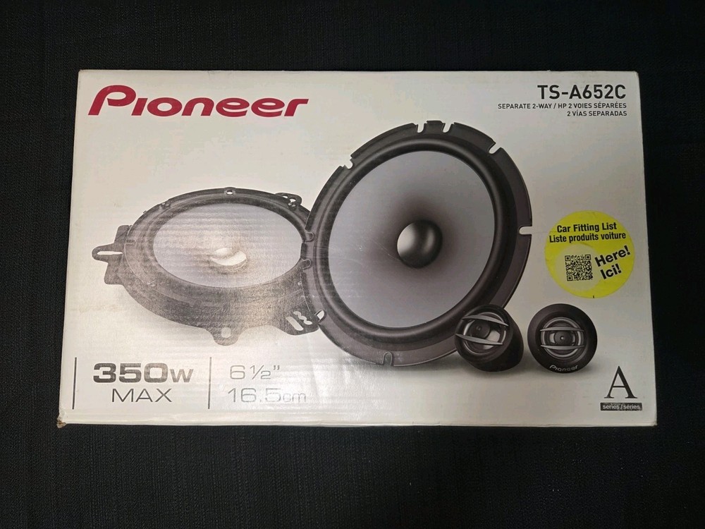 Pioneer TS-A652C 6.5in 16.5cm Component Speaker System 350W Max 80W RMS