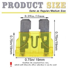 20 pcs 20 Amp Standard Blade Fuse, 20 A Automotive Fuse for Car Truck