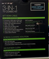 6 FT HDMI 24K GOLD PLATED CABLE 3-IN-1 TV COMBO KIT MICROFIBER CLOTH
