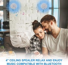 2 SPEAKER BATHROOM KITCHEN WIRELESS BLUETOOTH AMPLIFIER 2×4 INCH CEILING SPEAKER