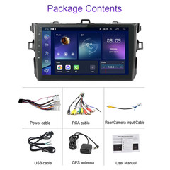 Android 15+CAM Carplay For Toyota Corolla 2009-2013 GPS Nav Car Stereo Radio SWC