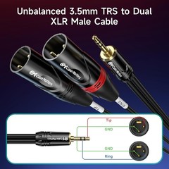 Cable Matters 3.5mm 1/8 Inch TRS to 2 XLR Cable 3 ft, Male to Male Aux to Dual X