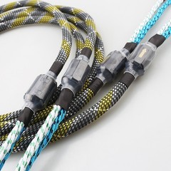 Speaker Cable Pair Braided HiFi Audiophile Cable with Banana Plugs for Amplifier