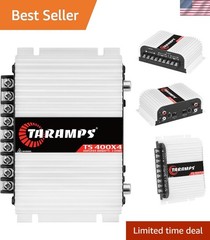 Full Range Taramps TS 400×4 Amplifier, 4 Channels, 400 Watts with Crossover