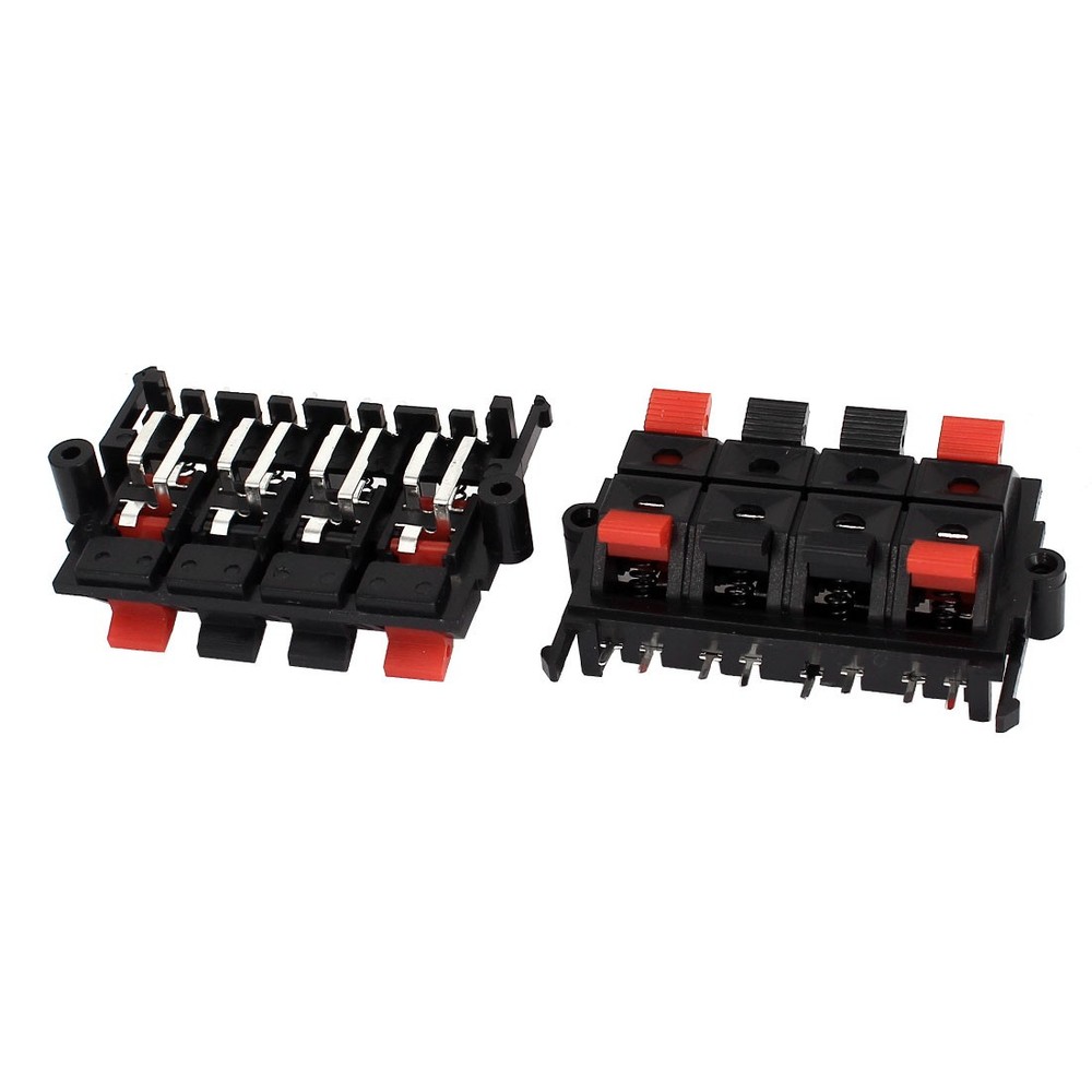 2 Pcs 64x35x21mm 8 Positions Push in Jack Spring Load Speaker Terminals