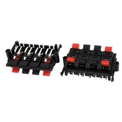 2 Pcs 64x35x21mm 8 Positions Push in Jack Spring Load Speaker Terminals