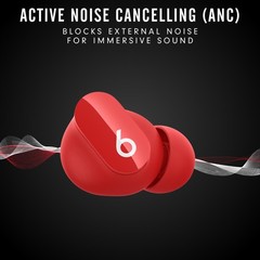Beats by Dr. Dre Studio Bud Red Wireless Noise Cancelling In Ear Headphones