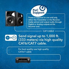 OREI Digital audio over CAT5/6 Extender up to 1000 Feet(DA-EX1000-K)