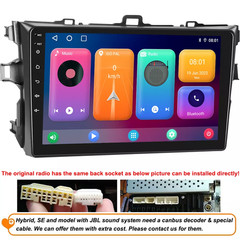 Android 15+CAM Carplay For Toyota Corolla 2009-2013 GPS Nav Car Stereo Radio SWC