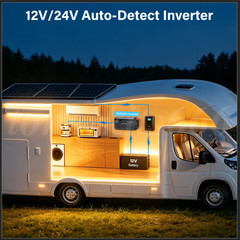 4000/8000W Power Inverter Pure Sine Wave Vehicle AC+USB+Type-C for Solar Systems