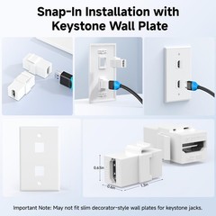 2-Pack 8K HDMI Keystone Jack with 8K 60Hz and 4K 120Hz (HDMI Coupler Keystone)