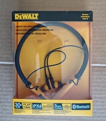 NEW DeWalt Jobsite Pro Wireless Earphones 190 2091 DW2 A Black /Yellow Free Ship