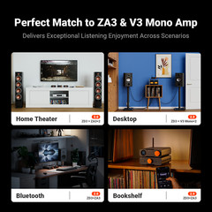 Fosi Audio Power System 2*ZA3+ZD3 Stereo Amplifier Home Audio Component Mono Amp