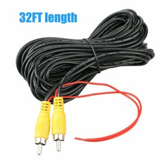 32ft Car Video RCA Extension Cable for Rear View Backup Camera & Detection Wire