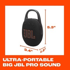 JBL CLIP 5 Bluetooth Speaker Wireless Portable Waterproof Black – NEW!!!