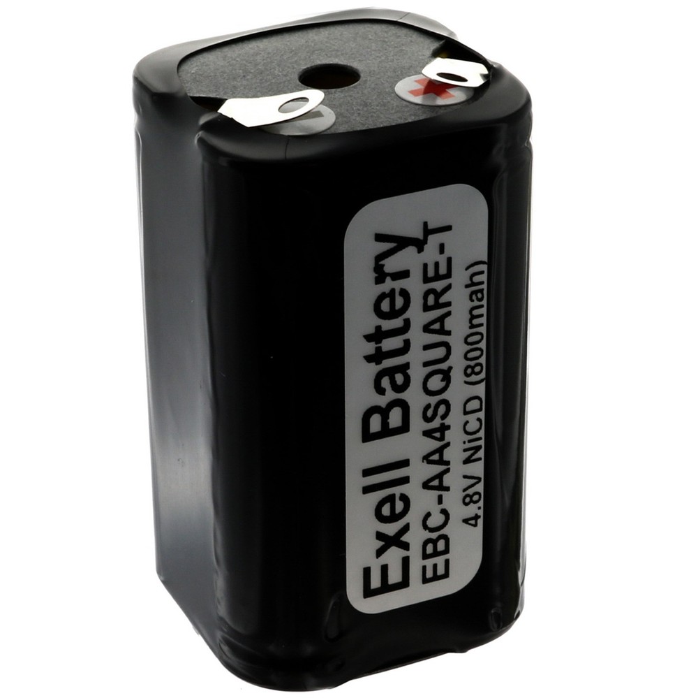 Exell Custom 4.8V 800mAh NiCd 4xAA Square Battery Pack with Tabs