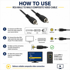 RCA Male to Male Composite Video Cable – 6ft / 12ft / 25ft