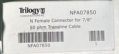 Trilogy NFA07850 N Female Connector For 7/8” 50-Ohm Hard Line Coaxial Cable