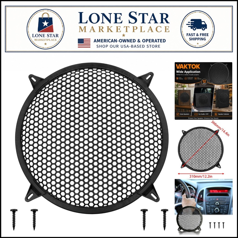 Durable 12-Inch Black Subwoofer Cover – Perfect for Home Theater and Car Audio