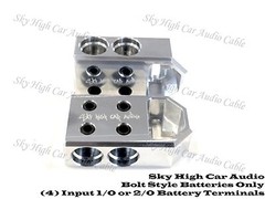 Pair of Sky High Car Audio (4) 1/0 or 2/0 Gauge BATTERY TERMINALS BOLT USE ONLY