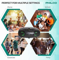 Philco Portable Bluetooth Boombox CD Player with AM/FM Radio and USB Playback