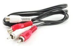 3ft 2-RCA Male to 2-RCA Female Red/White Extension Cable, CablesOnline AV-E403RW