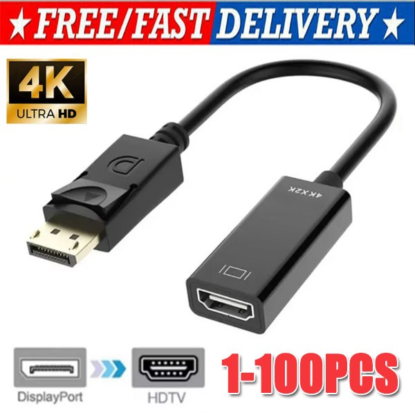 DP Displayport Male toHDMI Female Cable Converter Adapter for Laptop Desktop LOT