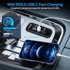 RV USB Outlet Panel: 12V/24V 3-Port Panel Mount Charger, 18W USB-C PD3.0, 2PCS