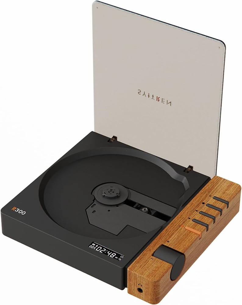 SYITREN R300 CD Player Portable Bluetooth Desktop CD Players Wood music retro