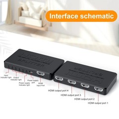 HDMI Splitter 1 In 4 Out 4K UHD 1080P 1×4 Amplifier Repeater New 3D HD