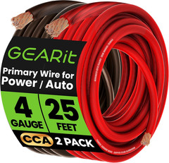 4 Gauge Wire, CCA Electrical Wire Extension Cord for Automotive Power/Ground, Ba