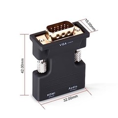 HDMI Female to VGA Male Video Adapter HD 1080p Audio Converter for Laptop PC DVD
