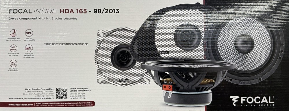 NEW Focal HDA165-98/2013 6-1/2″ Component Speaker System for Select 98-13 Harley