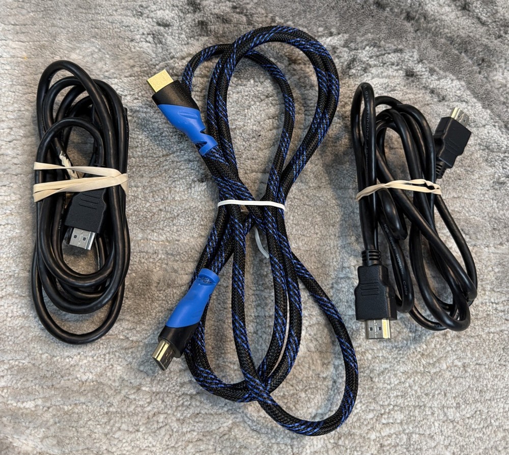 (3) HDMI CABLES CERTIFIED HIGH SPEED HDTV PC LAPTOP GAMING