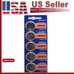 FRESH NEW 5 x SONY CR2016 Lithium Battery 3V Pack of 5 Pcs Coin Cell Expire 2027