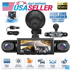 4-Channel Dashcam 360° 1080P HD Car Dash Cam Front Rear Inside Left Right