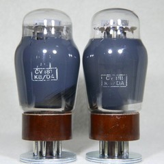 Matched Pair Mullard ECC32/CV181 Smoke Glass Brown Base Made in UK in 1949/1955