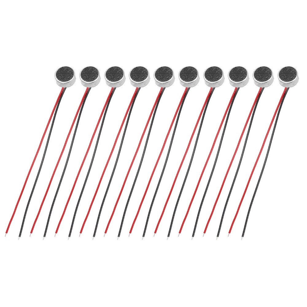 10Pcs Electret Microphone Condenser Pickup 6mm Pickup with 40mm Wire 60dB
