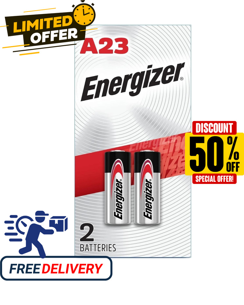 Energizer A23 Battery 12Volt 23AE 21/23 GP23 23A 23GA MN21 2 Pack Sealed