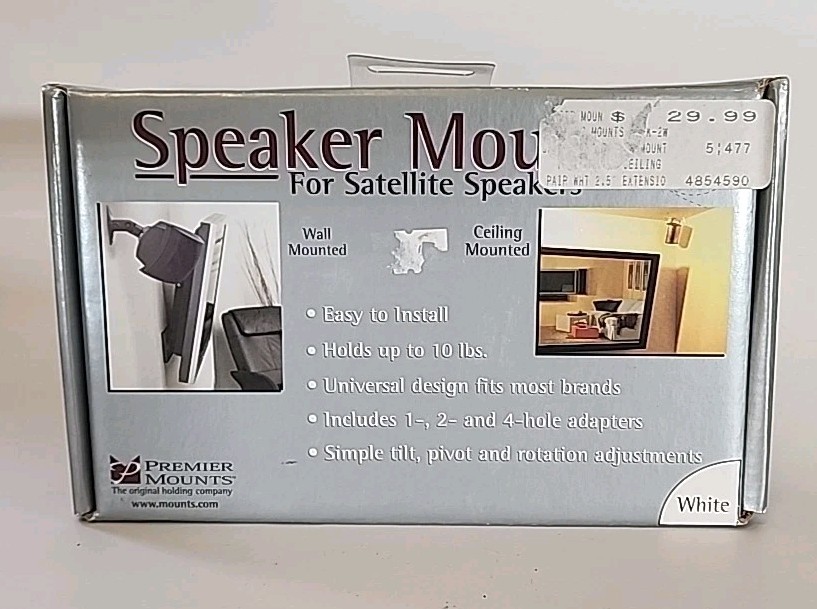 Premier Mounts Speaker Mounts For Satellite Speakers Wall Or Ceiling Universal