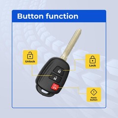 Replacement Keyless Remote Head Key Fob for Toyota RAV4 2014 FCC GQ4-52T