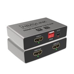 HDMI Splitter 1 in 2 Out 4K 60Hz – EDID Clone, HDCP2.2, HDR, Dolby Atmos, Dol…