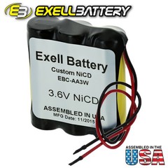 Exell 3.6V Custom NiCd 1000mAh Battery Pack w/ 5″ AWG Bare Wire Leads