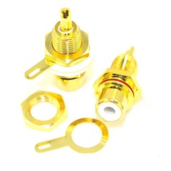 24K Gold Plated RCA Female Chassis Panel Mount Jack Socket Connector 10/20/30/50
